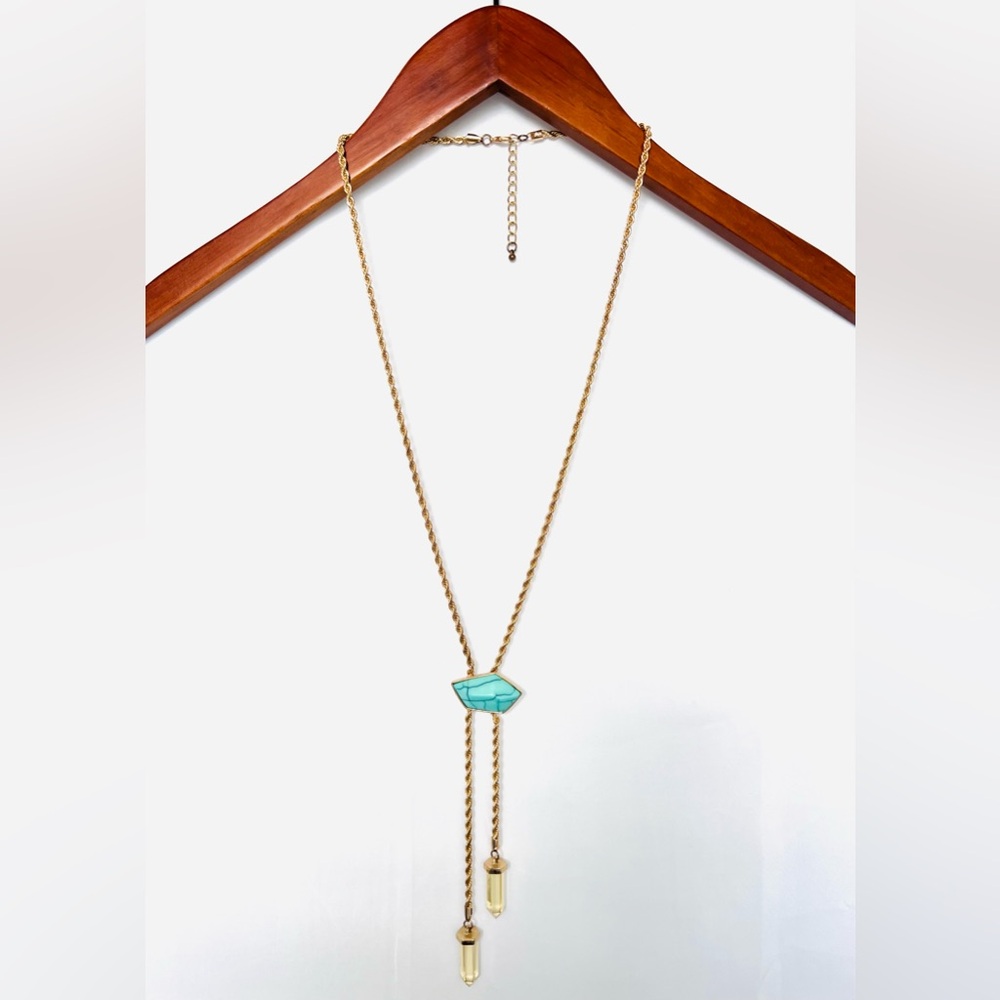 Gold&Turquoise Opera Necklace